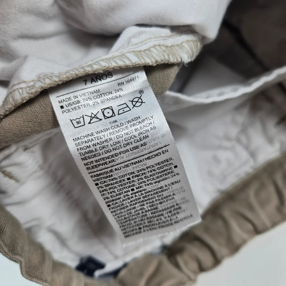Janie and Jack Jogger Pants Boys 7 Khaki Tan‎ Twill Chino Stretch Casual Tapered